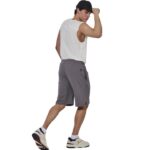 Body Action High Density Logo Terry Shorts Steel Grey Ανδρική Βερμούδα Γκρι