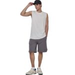 Body Action High Density Logo Terry Shorts Steel Grey Ανδρική Βερμούδα Γκρι