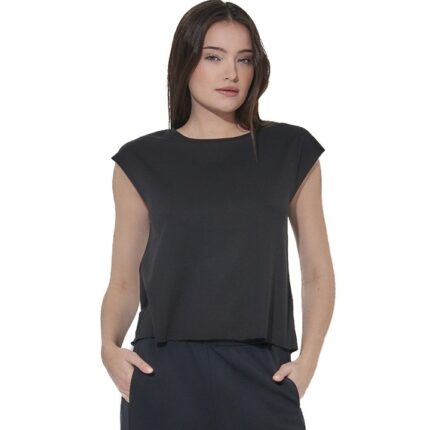 Body Action Modal Cropped Top Γυναικεία Κοντομάνικη Μαύρη