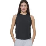Body Action Loose Breathable Yoga Top Black Γυναικεία Αμάνικη Μπλούζα Μαύρη