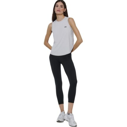 Body Action Loose Breathable Yoga Top Light Grey Γυναικεία Αμάνικη Μπλούζα Ανοιχτό Γκρι
