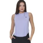 Body Action Loose Breathable Yoga Top Violet Blue Γυναικεία Αμάνικη Μπλούζα Λιλά
