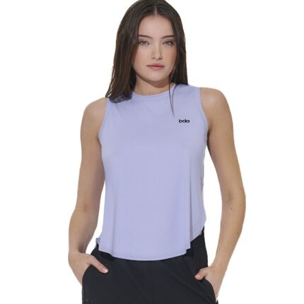 Body Action Loose Breathable Yoga Top Violet Blue Γυναικεία Αμάνικη Μπλούζα Λιλά