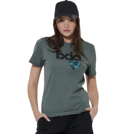 Body Action Logo Γυναικείο T-Shirt Balsam Green Γυναικεία Αμάνικη Μπλούζα Λαδί