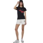 Body Action Slim Fit T-Shirt Black Γυναικεία Κοντομάνικη Μπλόυζα Μαύρη