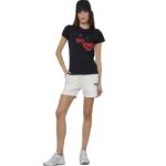 Body Action Slim Fit T-Shirt Black Γυναικεία Κοντομάνικη Μπλόυζα Μαύρη