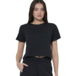 Body Action Modal Straight-Cut T-Shirt Black Γυναικεία Κοντομάνικη Μπλούζα Μαύρη