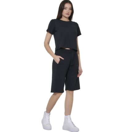 Body Action Modal Straight-Cut T-Shirt Black Γυναικεία Κοντομάνικη Μπλούζα Μαύρη