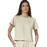 Body Action Modal Straight-Cut T-Shirt Summer Sand Γυναικεία Κοντομάνικη Μπλούζα Εκρού