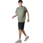 Body Action Ανδρικό Αθλητικό T-shirt Λαδί Εκρού