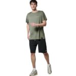 Body Action Ανδρικό Αθλητικό T-shirt Λαδί Εκρού