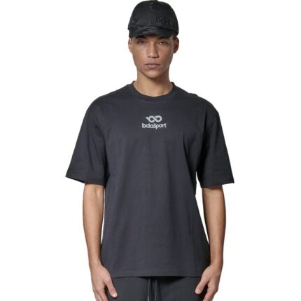 Body Action High-Density Logo T-Shirt Black Ανδρική Κοντομάνικη Μπλόυζα Μαύρη