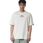 Body Action High-Density Logo T-Shirt White Alyssum Ανδρική Κοντομάνικη Μπλόυζα Λευκή