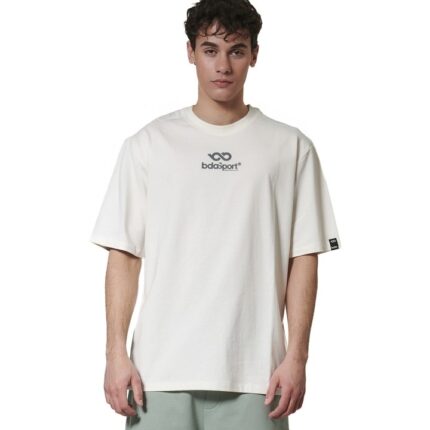 Body Action High-Density Logo T-Shirt White Alyssum Ανδρική Κοντομάνικη Μπλόυζα Λευκή