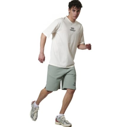 Body Action High-Density Logo T-Shirt White Alyssum Ανδρική Κοντομάνικη Μπλόυζα Λευκή