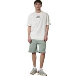 Body Action High-Density Logo T-Shirt White Alyssum Ανδρική Κοντομάνικη Μπλόυζα Λευκή