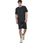 Body Action Regular Fit Tech Pique T-Shirt Black Ανδρικό Κοντομάνικο Μαύρο