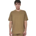 Body Action Regular Fit Tech Pique T-Shirt Covert Green Ανδρικό Κοντομάνικο Λαδί