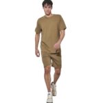 Body Action Regular Fit Tech Pique T-Shirt Covert Green Ανδρικό Κοντομάνικο Λαδί