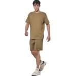 Body Action Regular Fit Tech Pique T-Shirt Covert Green Ανδρικό Κοντομάνικο Λαδί