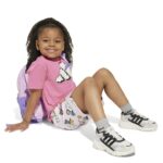 adidas Seasonal Essentials Fun Tee Set Kids Παιδικό Σετ Ροζ / Λευκό