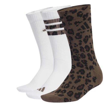 adidas Leo Graphic Socks 3 Pair Pack Κάλτσες Λεοπάρ / Λευκές