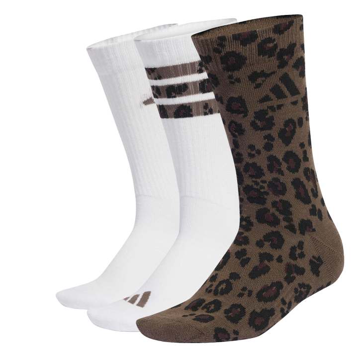 im_kc5735_1.jpg adidas Leo Graphic Socks 3 Pair Pack Κάλτσες Λεοπάρ / Λευκές