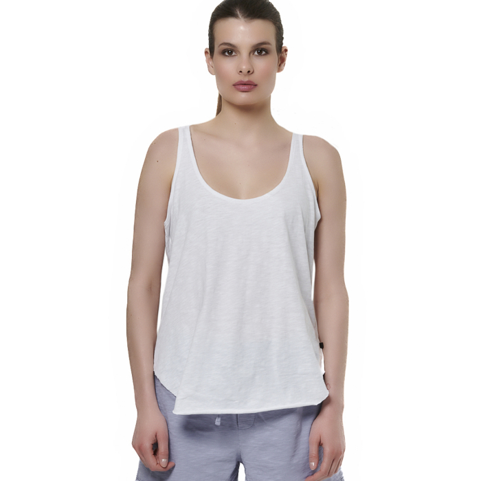 CREATOR: gd-jpeg v1.0 (using IJG JPEG v62), quality = 100 Body Action Natural Dye Slub Tank Top White Γυναικεία Αμάνικη Μπλούζα Λευκή
