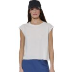 Body Action Modal Cropped Top White Alyssum Γυναικεία Κοντομάνικη Λευκή