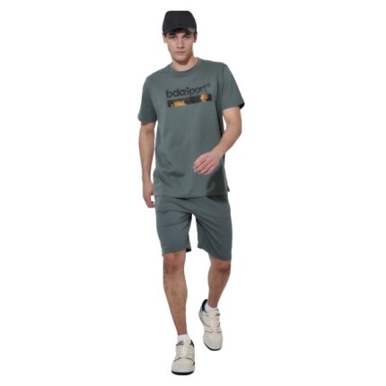 Body Action Ανδρικό Κλασικό T-Shirt Λαδί