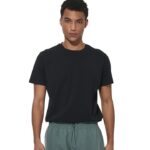 Body Action Slim Fit Stretch Jersey T-Shirt Black Ανδρική Κοντομάνικη Μαύρη