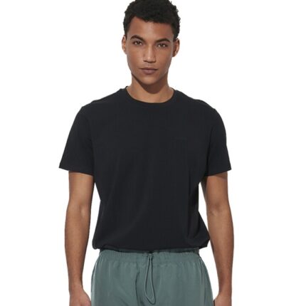 Body Action Slim Fit Stretch Jersey T-Shirt Black Ανδρική Κοντομάνικη Μαύρη