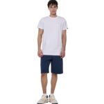 Body Action Slim Fit Stretch Jersey T-Shirt White Ανδρική Κοντομάνικη Λευκή