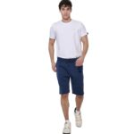 Body Action Slim Fit Stretch Jersey T-Shirt White Ανδρική Κοντομάνικη Λευκή