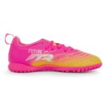Puma Future 9 Play TT Jr Παιδικά Ποδοσφαιρικά Παπούτσια με Σχάρα Φουξ / Κίτρινα / Γαλάζια