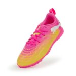 Puma Future 9 Play TT Jr Παιδικά Ποδοσφαιρικά Παπούτσια με Σχάρα Φουξ / Κίτρινα / Γαλάζια