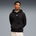 Puma Ess Small No.1 Logo centered Fleece Hoodie Ανδρική Φούτερ Μπλούζα με Κουκούλα Μαύρη