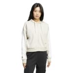 adidas Essentials 3-Stripes French Terry Full-Zip Ζακέτα Λευκό-Μπεζ