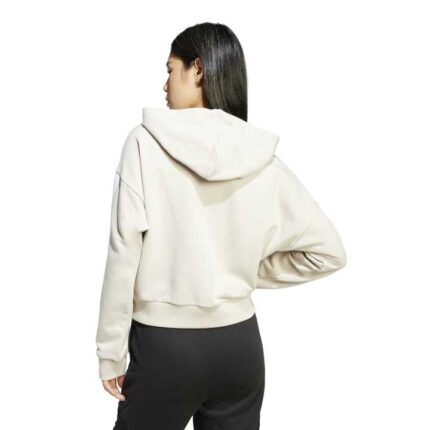 adidas Essentials 3-Stripes French Terry Full-Zip Ζακέτα Λευκό-Μπεζ