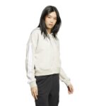 adidas Essentials 3-Stripes French Terry Full-Zip Ζακέτα Λευκό-Μπεζ
