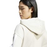 adidas Essentials 3-Stripes French Terry Full-Zip Ζακέτα Λευκό-Μπεζ