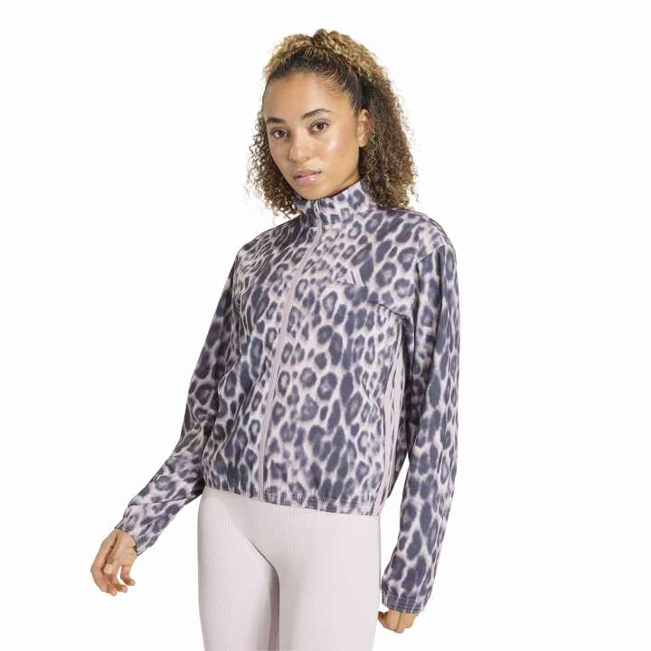 im_kd7614_1.jpg adidas Workout Essentials Leopard Woven Jacket Γυναικεία Ζακέτα Λεοπάρ