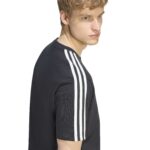 adidas Αντρική Μπλούζα Essentials 3-Stripes Single Jersey Μαύρη