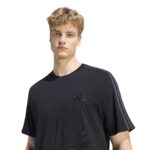 adidas Αντρική Μπλούζα Essentials 3-Stripes Single Jersey Μαύρη