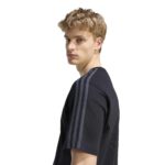 adidas Αντρική Μπλούζα Essentials 3-Stripes Single Jersey Μαύρη