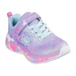 Skechers S-Lights: Eternal Heart Lights Παιδικά Sneakers με Φωτάκια Μωβ / Σιελ / Ροζ