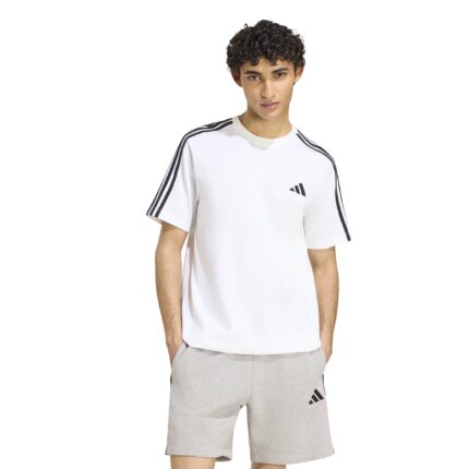 adidas Αντρική Μπλούζα Essentials 3-Stripes Single Jersey Λευκή