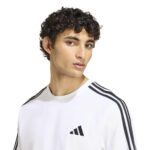 adidas Αντρική Μπλούζα Essentials 3-Stripes Single Jersey Λευκή