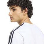 adidas Αντρική Μπλούζα Essentials 3-Stripes Single Jersey Λευκή
