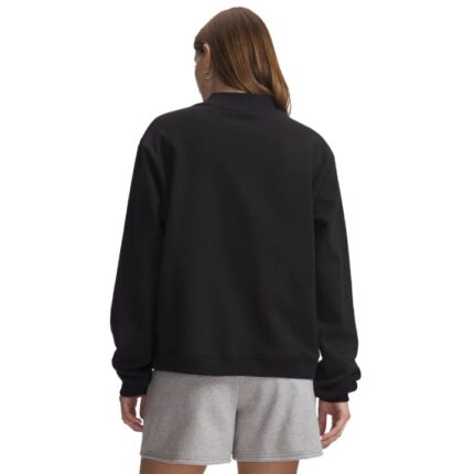 Under Armour Icon Fleece Wordmark Mock Neck Γυναικεία Φούτερ Μπλούζα Μάυρη
